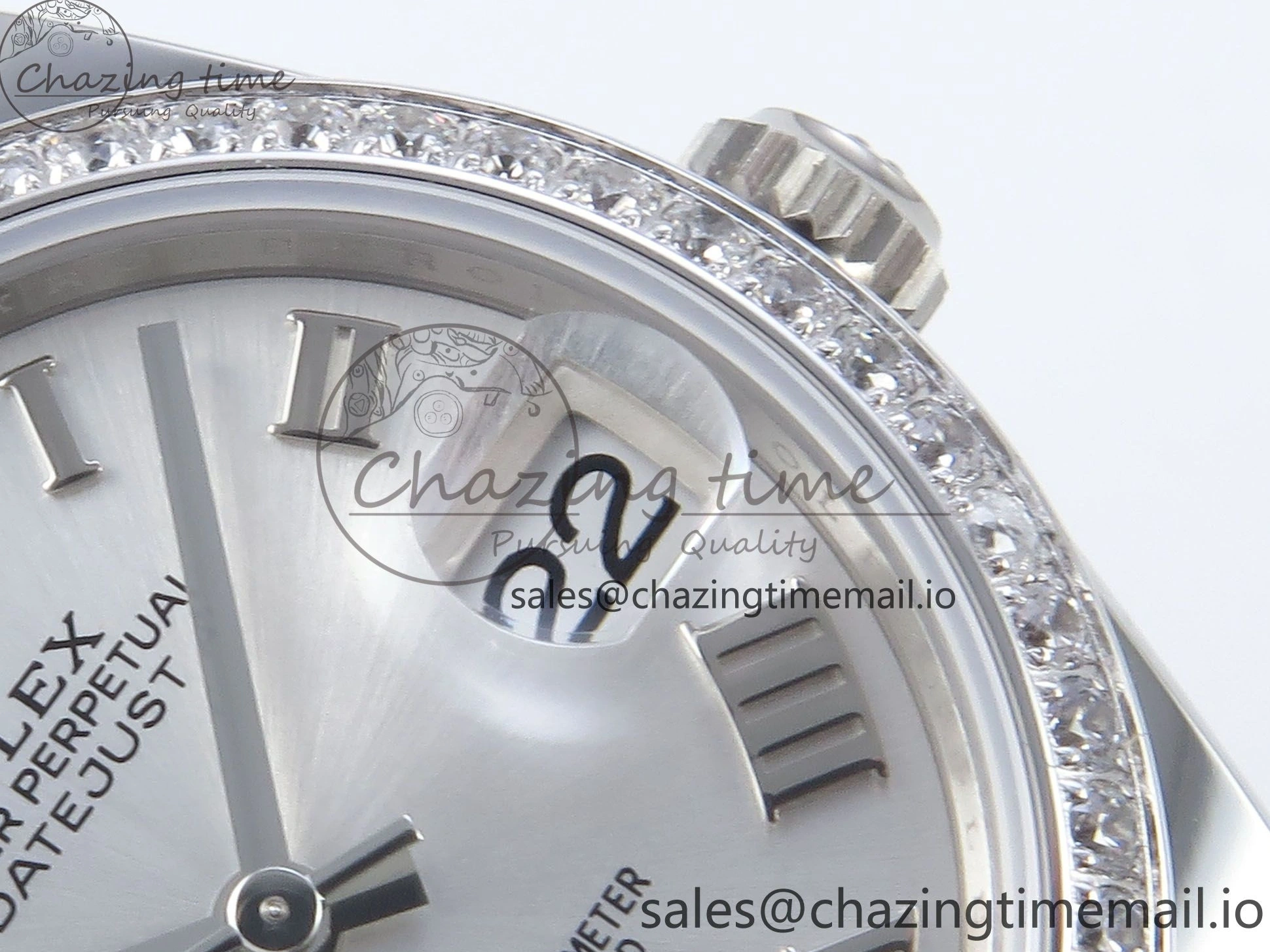 0511 Contemporary DateJust 31 278384RBR ARF 1:1 Best Edition 904L Steel Silver Roman Dial Diamonds Bezel on SS Oyster Bracelet ETA 423